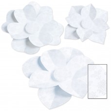 Beistle Club Pack of 36 Elegant Wedding and Engagement White Printed Cut-out Flowers 17.5”