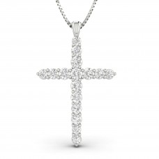 Inara Diamonds 1.00ctw Natural Diamond Cross Pendant in 10k White Gold (1.00ctw, H-I, I2-I3)