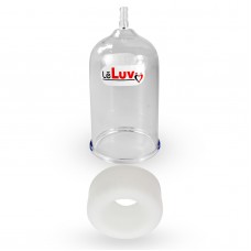 LeLuv EasyOp 2.5 Inch Diameter by 4 Inch Length Penis Head Vacuum Cylinder with Small Opening (.9 Inch) Silicone Sleeve