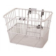 Retrospec Bicycles Detachable Steel Half-Mesh Apollo Bike Basket with Handles, Silver