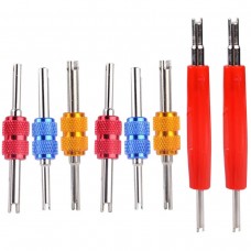 Stock Preferred 8Pcs Auto Car A/C Tyre Tire Valve Core Remover Removal 2 Way Wrench Tool Key Set