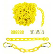 Reliable1st Reliabe1St 26 Feet Yellow Plastic Safety Barrier Chain With 6 S-Hooks And 6 Carabiner Clips Caution Security Chain Safety Chain