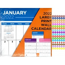 greenbier international 2022 16 Month Wall Calendar - Large Print Calendar - with 100 Reminder Stickers v2