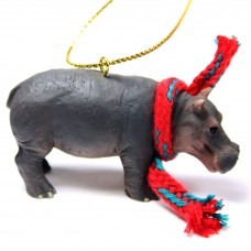 Conversation Concept Hippopotamus Tiny Miniature One Christmas Ornament Delightful