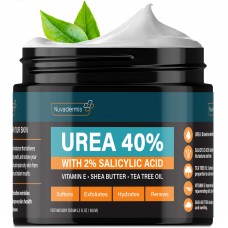 NUVADERMIS Urea cream 40 Percent for Feet - 40% Urea Foot Repair Lotion - Maximum Strength For Dry cracked Heels - 2% Salicylic