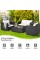 Costway 4PCS Patio Rattan Furniture Set Cushioned Sofa Chair Coffee Table Off White