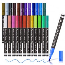 Lelix Acrylic Paint Markers, 24 Colors Lelix Permanent Acrylic Paint Pens for Rock, Glass painting, Ceramic, Wood, Canvas, Fabric, Pho