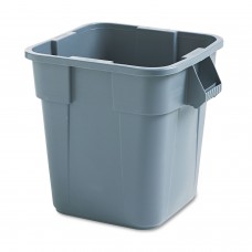 Rubbermaid RCP352600GY Commercial Brute Container, Square, Polyethylene, 28gal, Gray