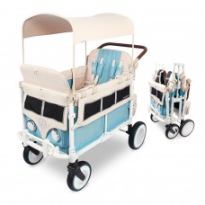 WONDERFOLD Volkswagen Quad Stroller Wagon (4 Seater) Featuring Classic VW Bumper, Functioning Headlights, and Retro All-Terrain