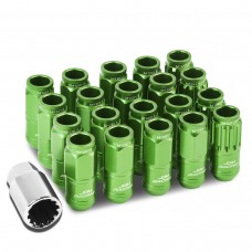 DNA Motoring LN-ZTL-9015-15-GN 16-Piece M12 x 1.5 Aluminum Alloy Wheel Lug Nuts + 4 x Lock Nut + 1 x Lock Nut Key (Green)