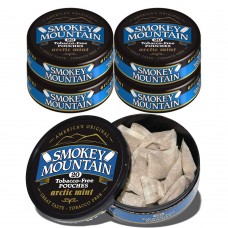 Smokey Mountain Original Pouches Arctic Mint Tobacco Free and Nicotine Free 5 Can Box 20 Per Can