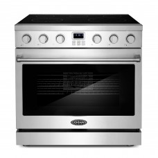 Cosmo Commercial Style 36 in. 6.0 cu. ft. Electric Range with 5 Burner Glass Cooktop and Convection Oven in Stainless Steel