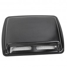 Unique Bargains Car Air Carbon Fiber Pattern Flow Intake Vent Bonnet Cover Decor Hood Black