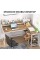 TribeSigns Reversible L Shaped Desk with Drawer, Home Office Table with Storage Shelves and Monitor Stand for small space