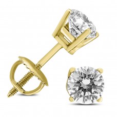 szul.com 1/2 Carat TW Diamond Studs Screw Back Earrings in 14K Yellow Gold