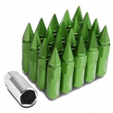 DNA Motoring 20-Piece M12 x 1.5 Open/Closed End Aluminum Alloy Wheel Lug Nuts +1 X Deep Drive Extension (Green)