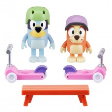 Bluey Dog Vehicle 2-Pack, 2.5-3' Bluey & Bingo Articulated Figures - Scooter Time