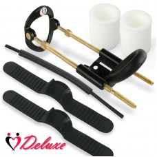 LeLuv Black SLIDER Hybrid DELUXE Penis Extender Kit | Extra Silicone Strap and Tube