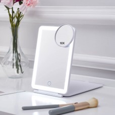 Mocado LED Foldable Travel Makeup Mirror 5x7 inches 3 Colors Light Modes USB Rechargeable Touch Screen Portable Tabletop Cosmetic Mi