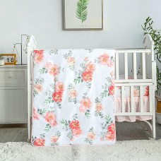 Great Choice Products Watercolor Floral Crib Bedding Set For Girls, 3 Piece Standard Size Baby Girl Bedding Crib Set, Cunas Para Bebes, Pastel Pink