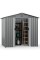 Costway 6 x 4 FT Outdoor Storage Shed Galvanized Steel Shed with Lockable Sliding Doors