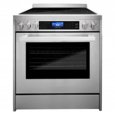 Cosmo Commercial-Style 30 in. 5 cu. ft. 5 Burner Electric Range with Self-Cleaning Convection Oven in Stainless Steel