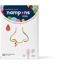 Nampons Kids Nosebleed Stoppers - 12 Easy to Use Nose Bleed Stopper Plugs Kit for Kids. Trusted by Pediatricians. Hypoallergenic