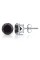 Bonjour Jewelers 14k White Solid Gold 1/2 CT Genuine Black Diamond Round Stud Earrings