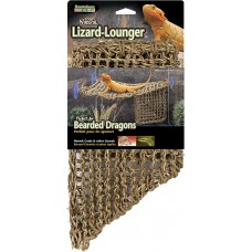 Penn-Plax Reptology Lizard Lounger Corner Triangle with Ladder – 100% Natural Seagrass Fiber – Large