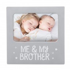 tiny ideas Me & My Brother Picture Frame, Nursery Dcor, Gender-Neutral Baby Frame, Perfect Siblings Gift, Baby Keepsake Photo Fr