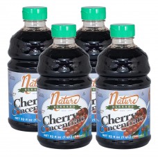 Nature Blessed 100% Pure Tart cherry concentrate - 4 Quarts (Four 32oz Bottles), Refreshing Drink or in Smoothie, All Natural, N