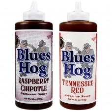 Blues Hog Raspberry Chipotle 25 Oz and Tennessee Red 23 Oz Sauce Bottle 2 Pack