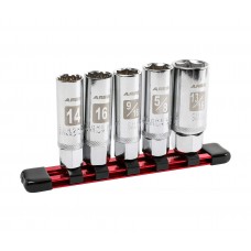 ARES 11016-5-Piece Magnetic Spark Plug Socket Set - Includes 14mm and 16mm Thin Wall Sockets and 9/16-inch, 5/8-inch, and 13/16-