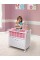 Badger Basket Cabinet Doll Crib with Chevron Bedding, Musical Mobile, Wheels, and Free Personalization Kit (fits American Girl D