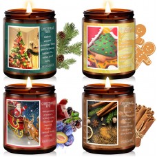 auelife Christmas Candle Set | Scented Candle Gift Set, Christmas Tree/Cookies/EVE/Spice, Christmas Scented Candles for Home - Christmas