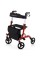 Costway Rollator Walker w/ Seat, Folding Aluminum Rolling Walker w/ 8-inch Wheels, Blue\Red