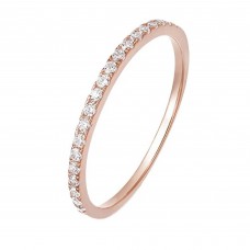 Bonjour Jewelers 18K Rose Gold Created Diamond Thin Eternity Band Plated Size 7