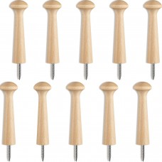 Great Choice Products Wooden Shaker Peg Wood Screw-On Shaker Pegs 2.9 Inch Long Unfinished Wood Shaker Racks For Hanging Clothes Hats Towel And …