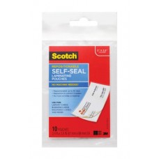 Scotch Brand Scotch Repositionable Self-Seal Laminating 2.4 x 3.8 Inches Pouch, Business Card Size, 10 Pouches LSR851-10G)