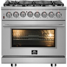 Forno FFSGS612536 36 inch Cossato Stainless Duel Fuel Electric Gas Range