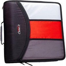 Case-it The Mighty Zip Tab Zipper Binder - 3 Inch O-Rings - 5 Color Tab Expanding File Folder - Multiple Pockets - 600 Sheet Cap