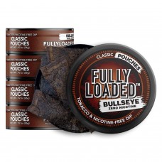 Fully Loaded Chew Tobacco and Nicotine Free Classic Bullseye Pouches Signature Flavor Chewing Alternative5 Cans