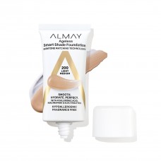 Almay Anti-Aging Foundation, Smart Shade Face Makeup with Hyaluronic Acid, Niacinamide, Vitamin C & E, Hypoallergenic-Fragrance