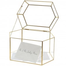 Vandue OnDisplay Luxe Gold Frame Glass Wedding Card Box w/Lid