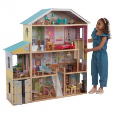 Kidkraft Majestic Mansion Wooden Dollhouse With 34-Piece Accessories, Working Elevator And Garage, Gift For Ages 3+