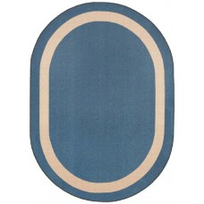 Joy Carpets Kid Essentials Misc Solid Color Round Portrait Area Rug, Seaside, 5'4'