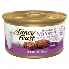 Purina Fancy Feast Pate Wet Cat Food Gourmet Naturals Beef Recipe With Added Vitamins, Minerals and Nutrients - 3 oz. Can