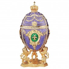 Outdoor Living and Style Royal Fleur De Lis Embellished Easter Egg - 6.5' - Purple and Gold