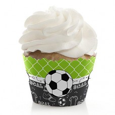 big dot of happiness goaaal - soccer - baby shower or birthday party decorations - party cupcake wrappers - set of 12