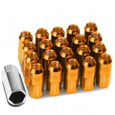 DNA Motoring LN-ZTL-9020-125-OR 20-Piece M12 x 1.25 Aluminum Alloy Wheel Lug Nuts + Deep Drive Extension (Orange)